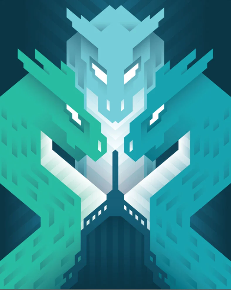 You might notice a change in size at this point. That’s because I found out the dimensions I was planning to print at were going to make finding an appropriate frame troublesome. So the illustration had to be cropped.