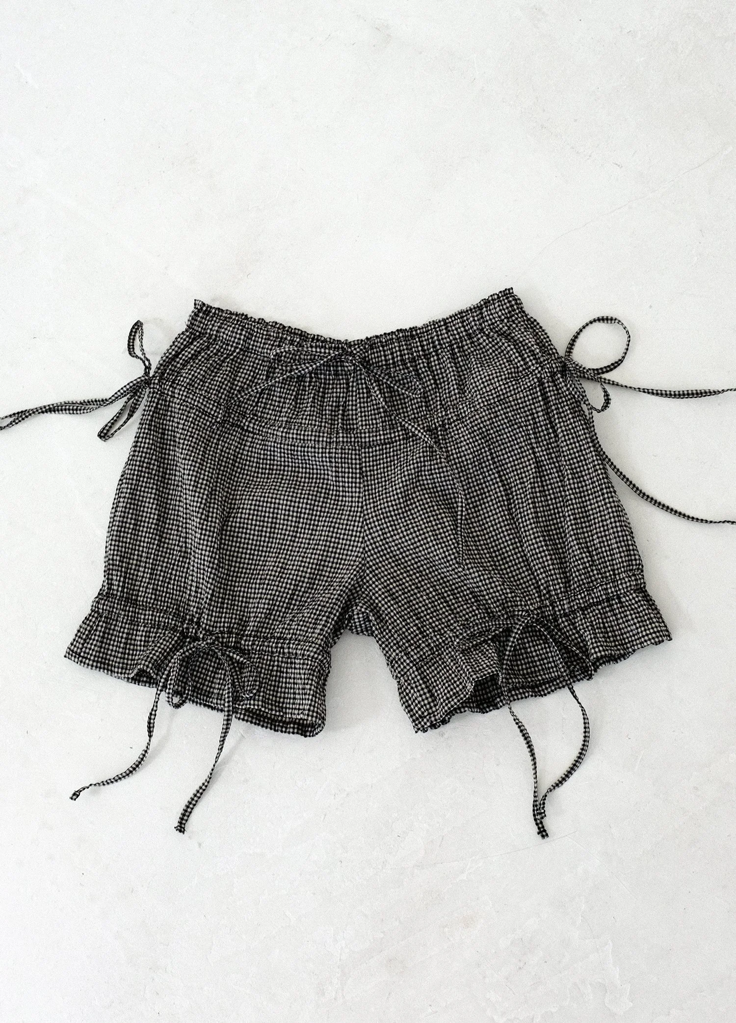 Seersucker Ruched Bloomers (black white)