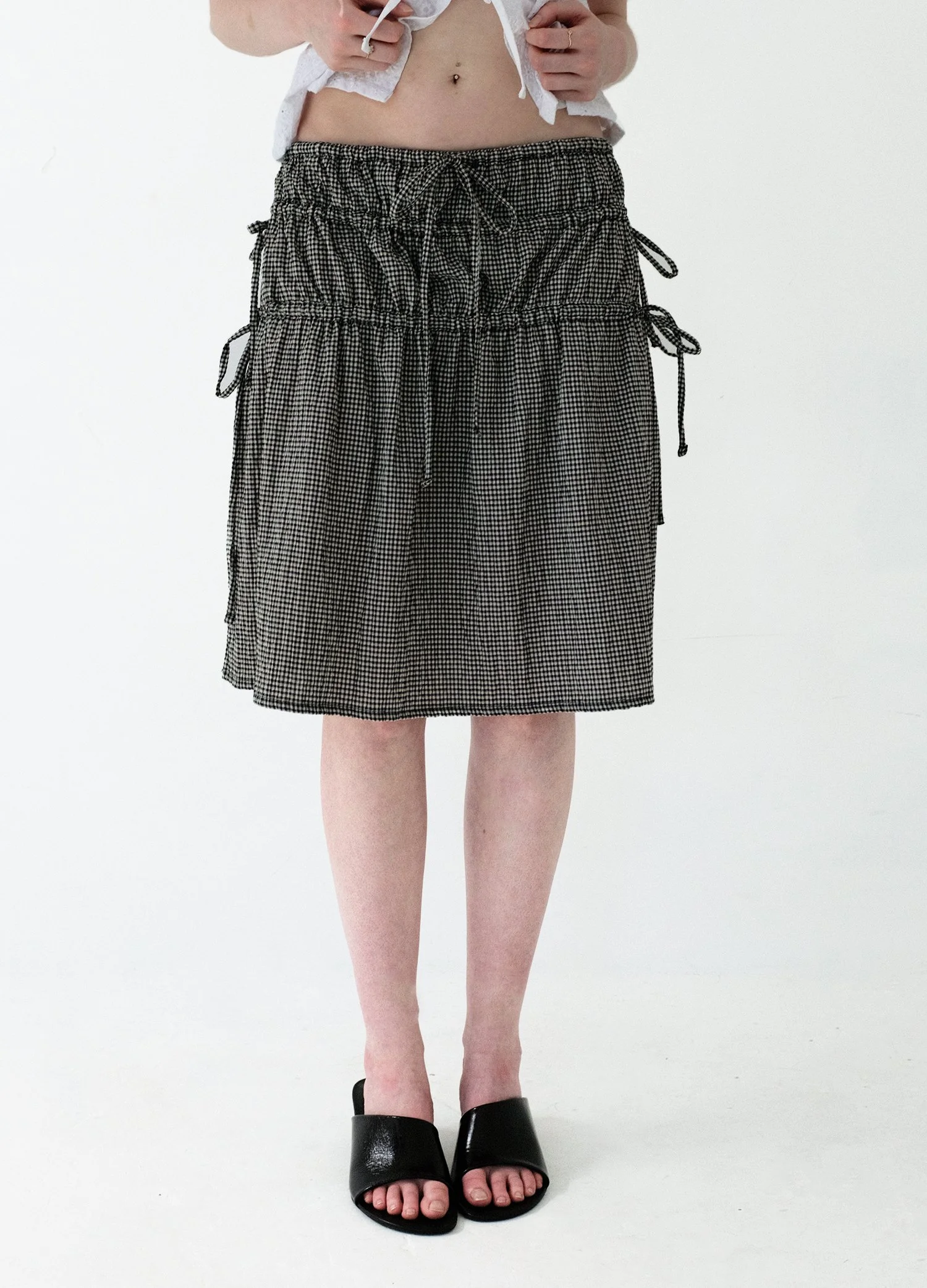 Seersucker Ruched Skirt