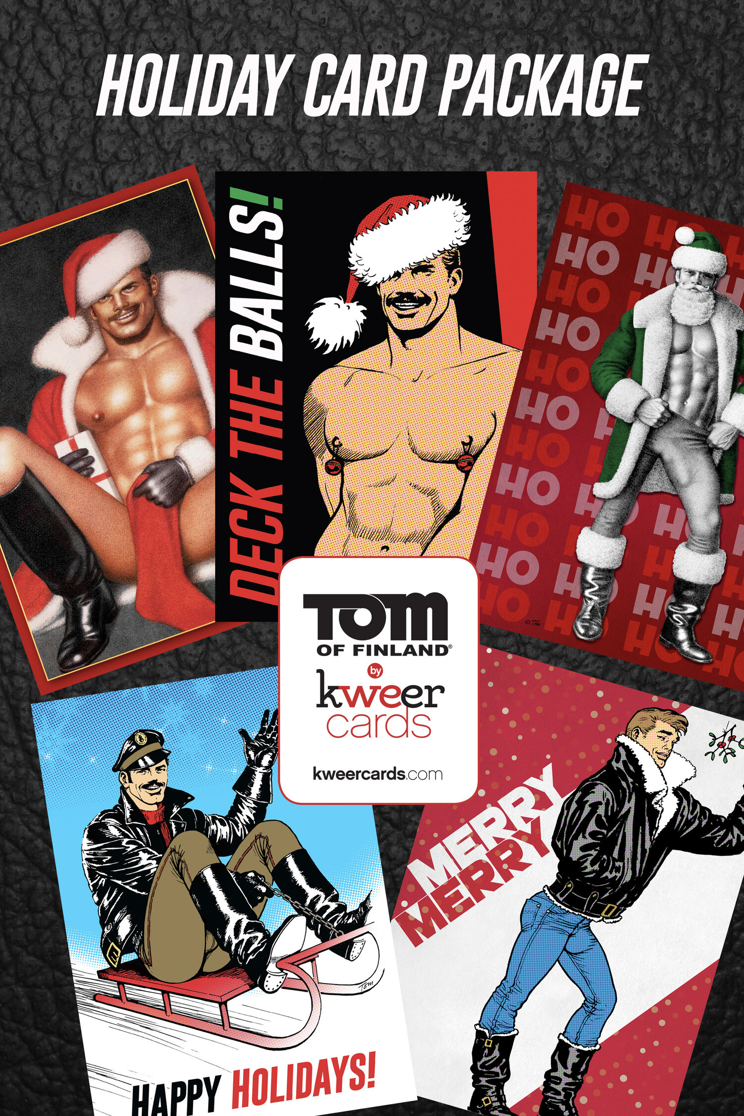 Leather Men Christmas Tree Gay Interest Greeting Card Tom of Finland