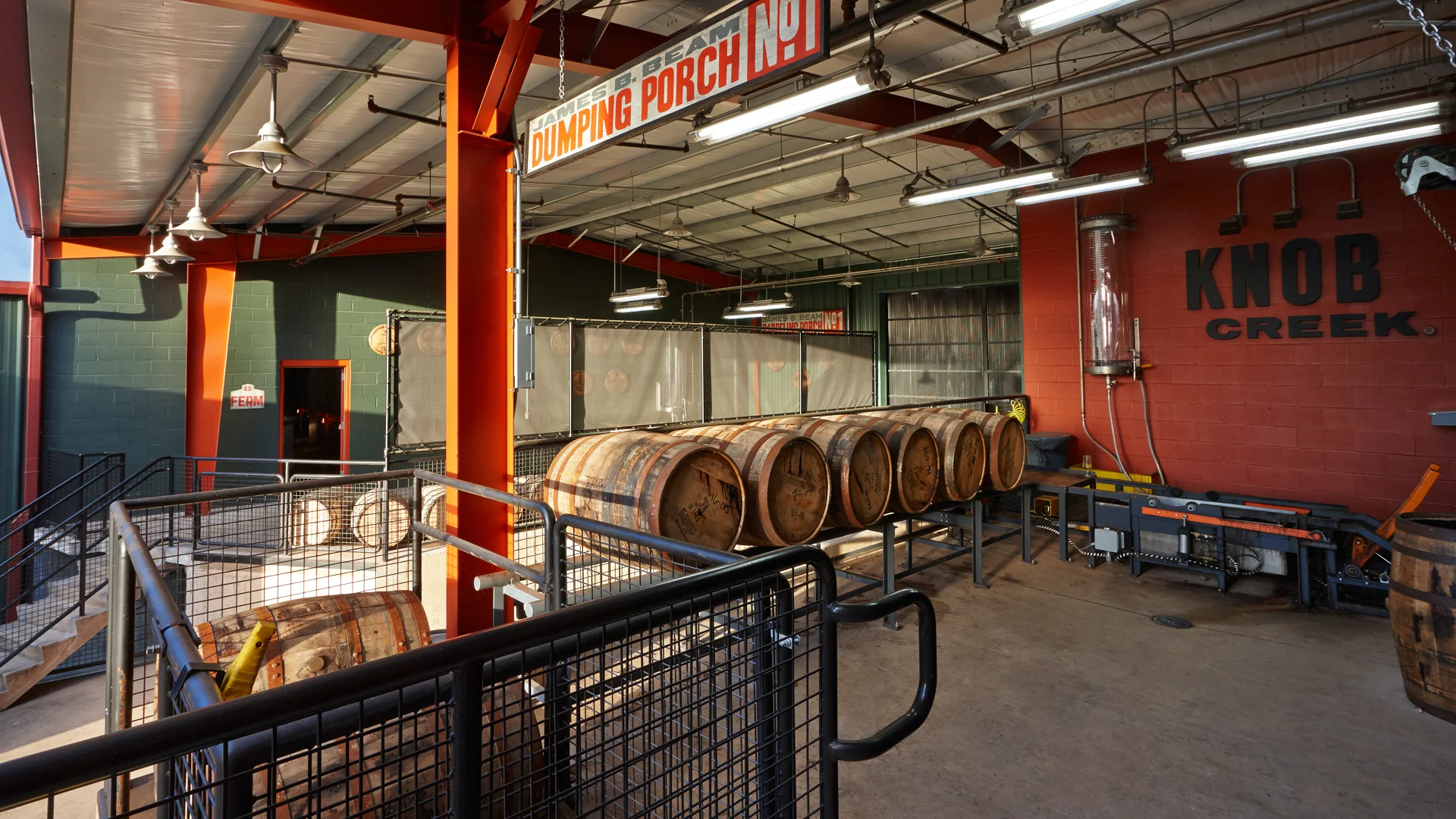 The "Dumping Porch" at Jim Beam's Small Batch facility.