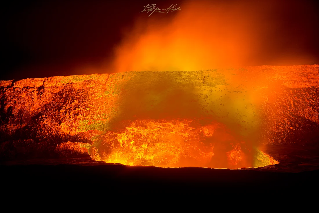 The Mouth of Halema'uma'u Crater, Kilauea Volcano - Big Island, Hawaii