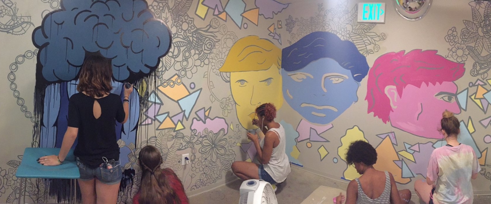 Mental Health Awareness , 2017, paint. Gallery Parking Ramp