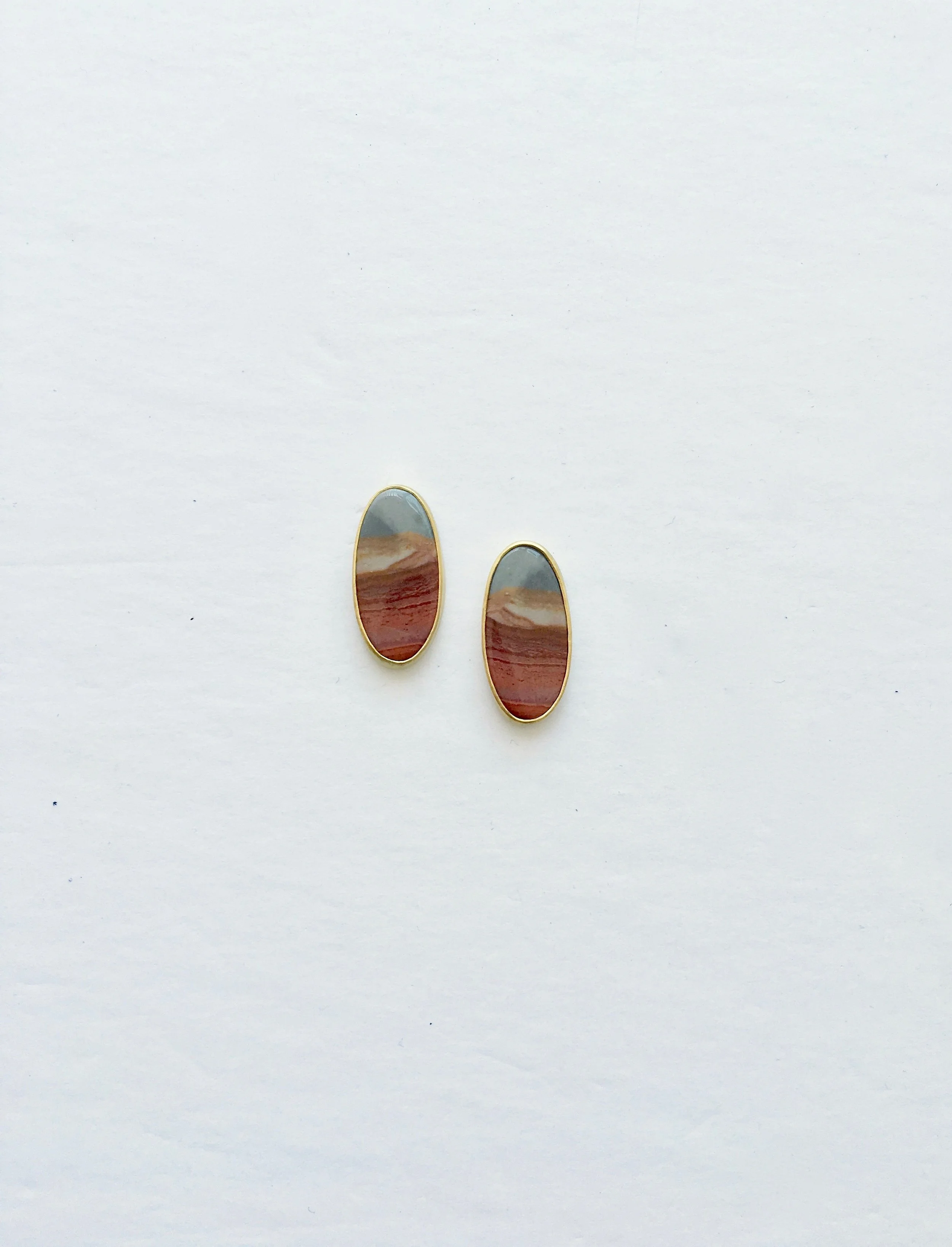 One Of A Kind Polychrome Jasper Studs