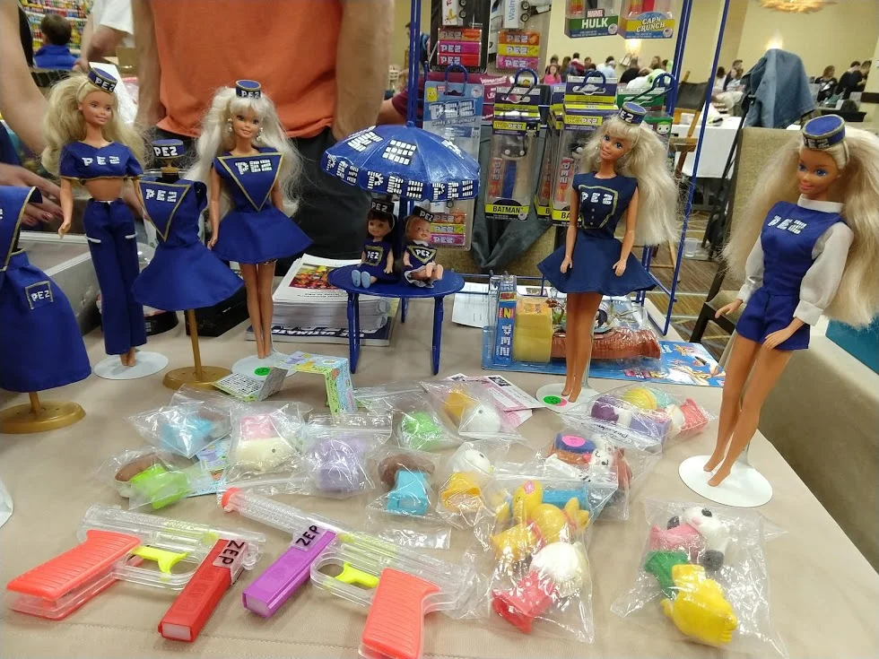 Handmade Barbie PEZ girl outfits.