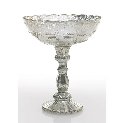 Silver Vintage Mercury Glass Compote Tall.jpg