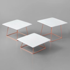 Rose Gold Wire Dessert Stands W/ Plate
