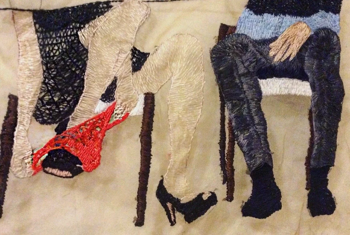 First Date
Hand embroidered on silk organza, 8×10.