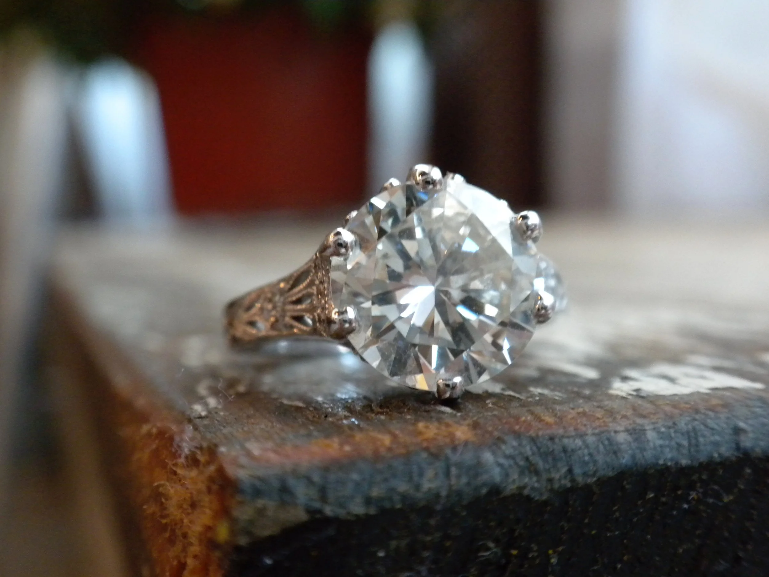deco inspired engagement ring