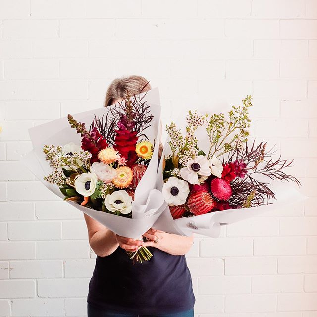 Posy Alert for 25th September | Wednesday's posy features banksia, anemone, paper daisy, snap dragon, wax flower, after dark and little gem.⠀
⠀
You can order a single posy for $37, a double posy for $70 or a triple posy for $105, including delivery, 