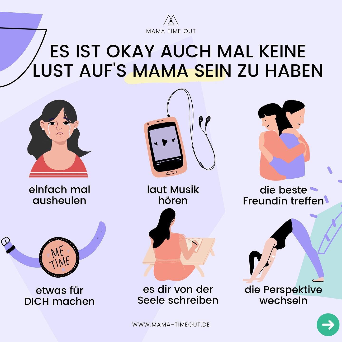 6 Tipps wenn&rsquo;s mal wieder ein harter Tag als Mama war 💪🏻

1. einfach ausheulen 😭

Weinen mindert Stress, reinigt die Seele und kann unsere positiven Gef&uuml;hle zur&uuml;ckbringen.

2. Laut Musik h&ouml;ren 🎧 

Wirkt sich positiv auf die S