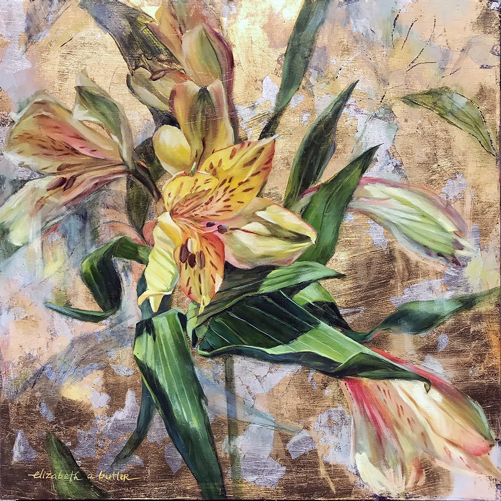 Transformation I ; Alstroemeria Study on Gold and Silver