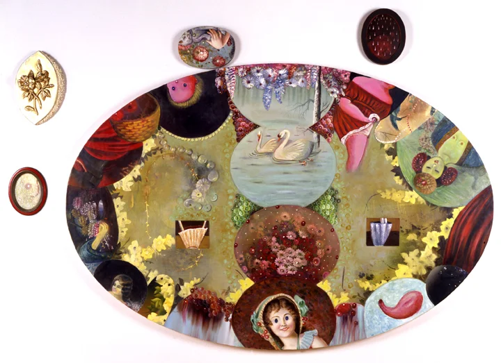 Garden of Girls, 84" × 84", mixed media on canvas, 1994