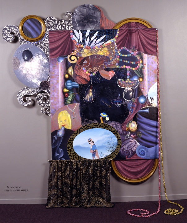 Innocence Faces Both Ways, 96" × 68", mixed media on canvas, 1998