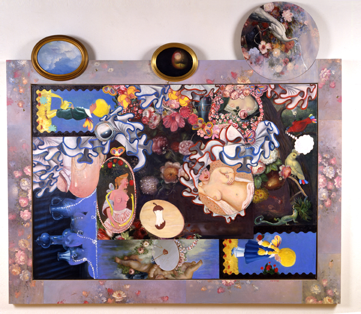 Lure, 76" × 84" mixed media on canvas, 1996