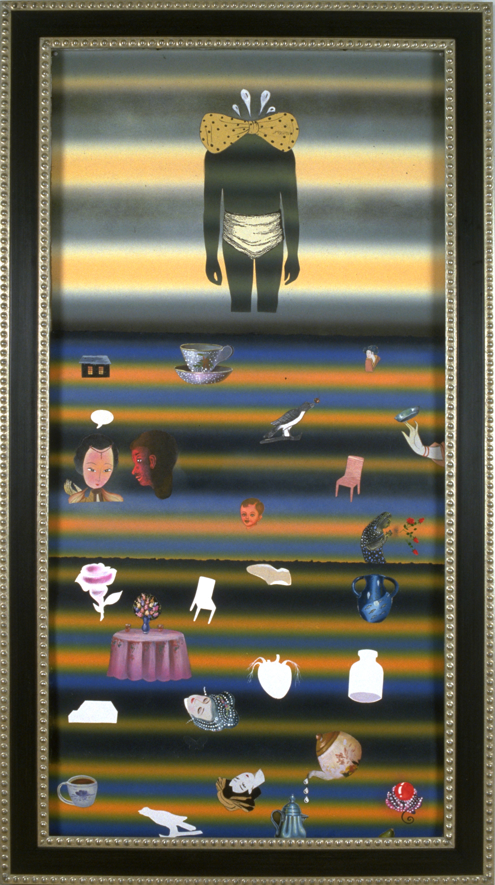 Muteness Caused by Skepticism, 60" × 38", mixed media on paper, 2001