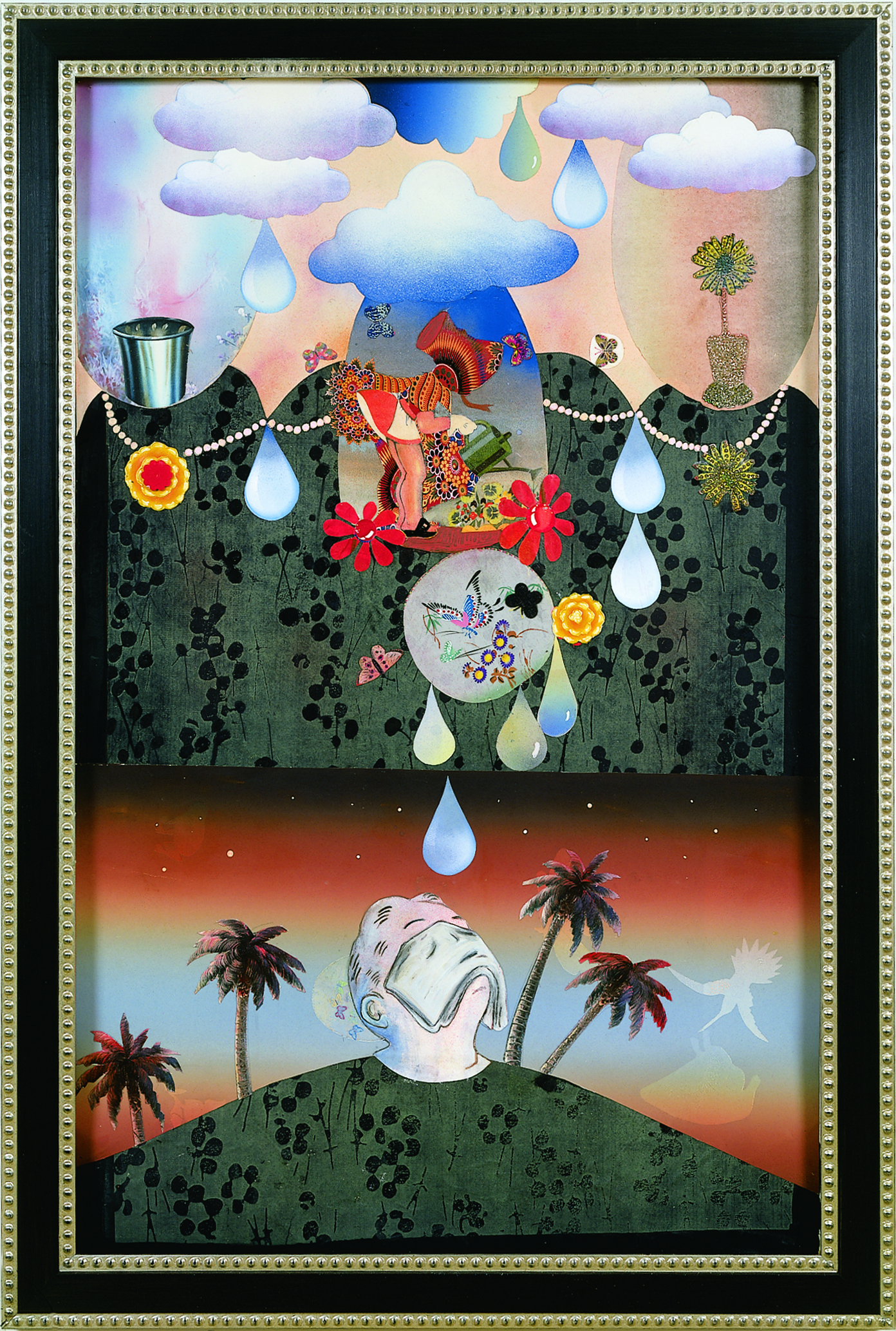 A World of Woe, 60" × 38", mixed media on paper, 2001