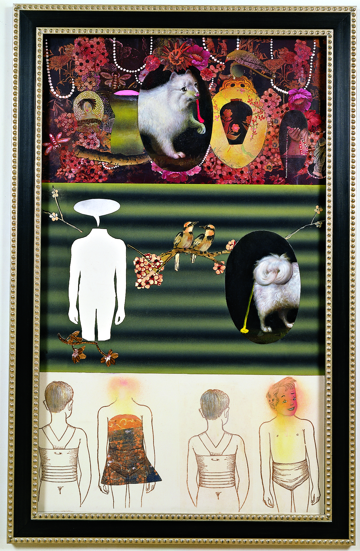 Demons in the Garden, 60" × 36", mixed media on paper, 2001