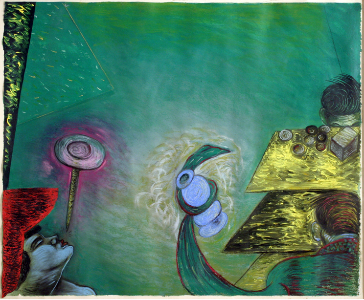 Explanation of Midnight-Redemption (For T.), 29" × 36", oil and pastel on paper, 1982