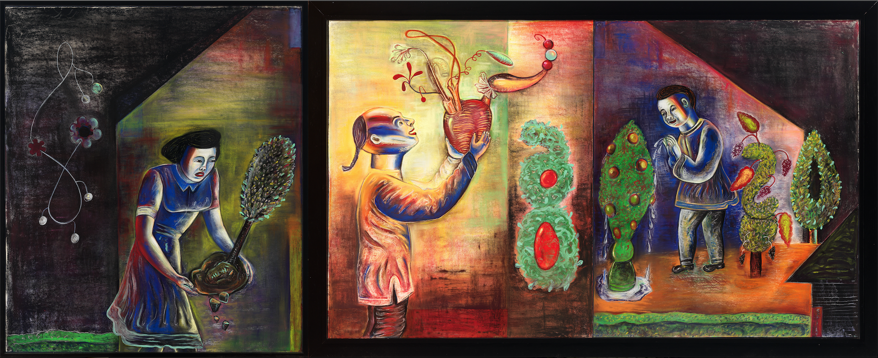 Going from One Place to Another, 42" × 126", pastel on paper, 1989