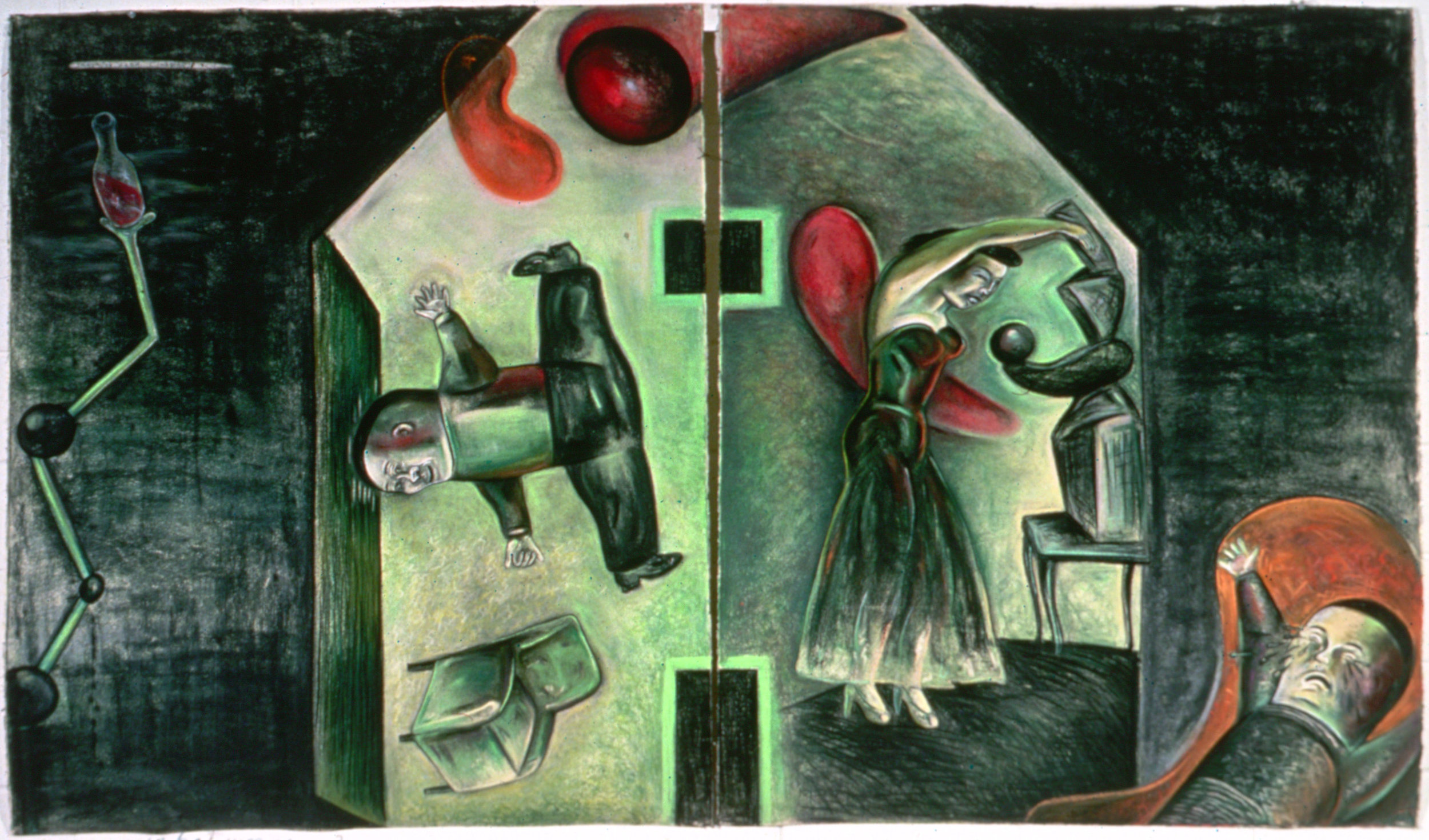 Imagination Dead/Imagination, 44" × 84", pastel on paper, 1988