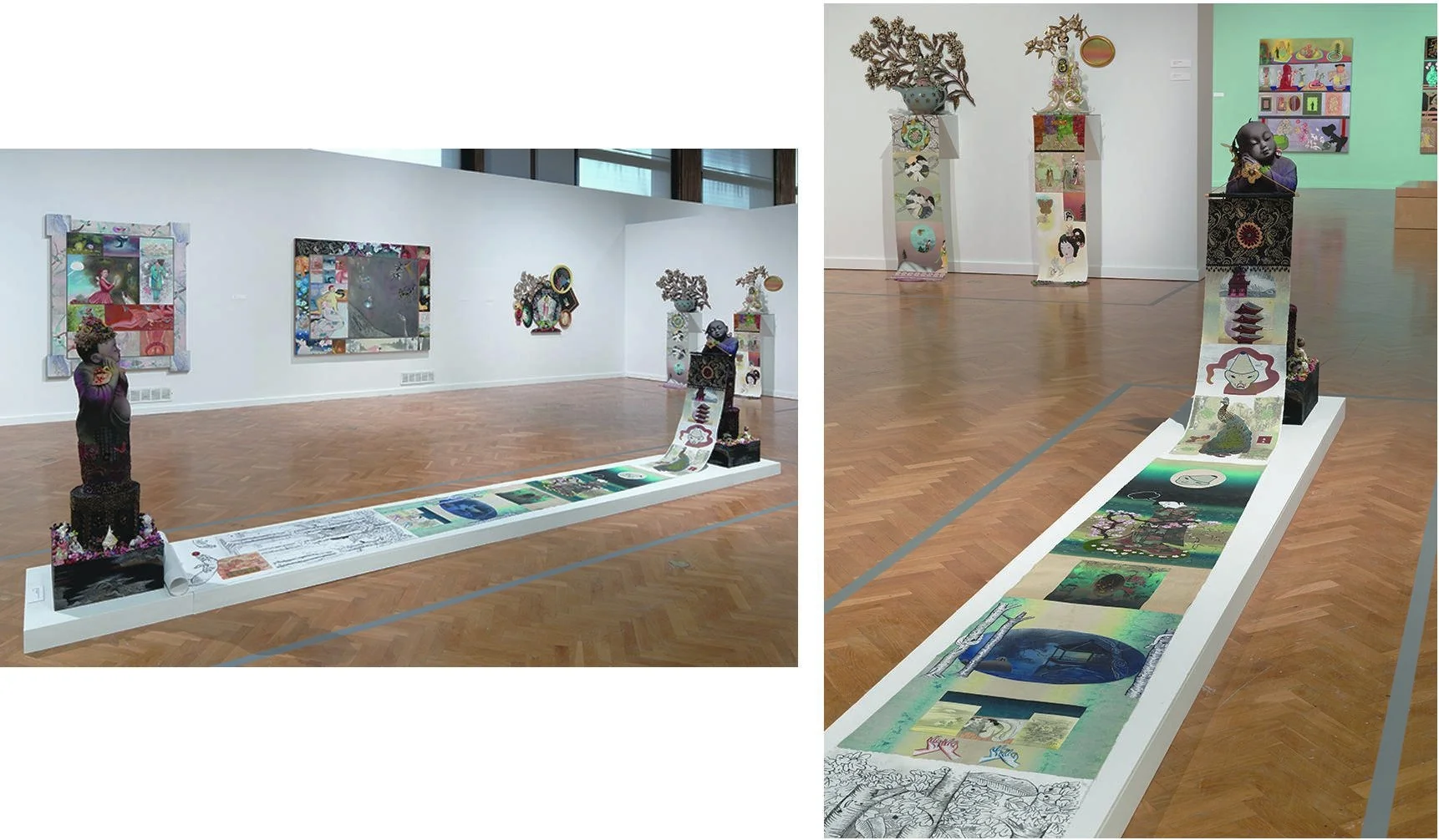 The Perfumed Garden (Loss of Happiness), sculpture/objects: 27" W × 60" H × 18' L, mixed media, 2016