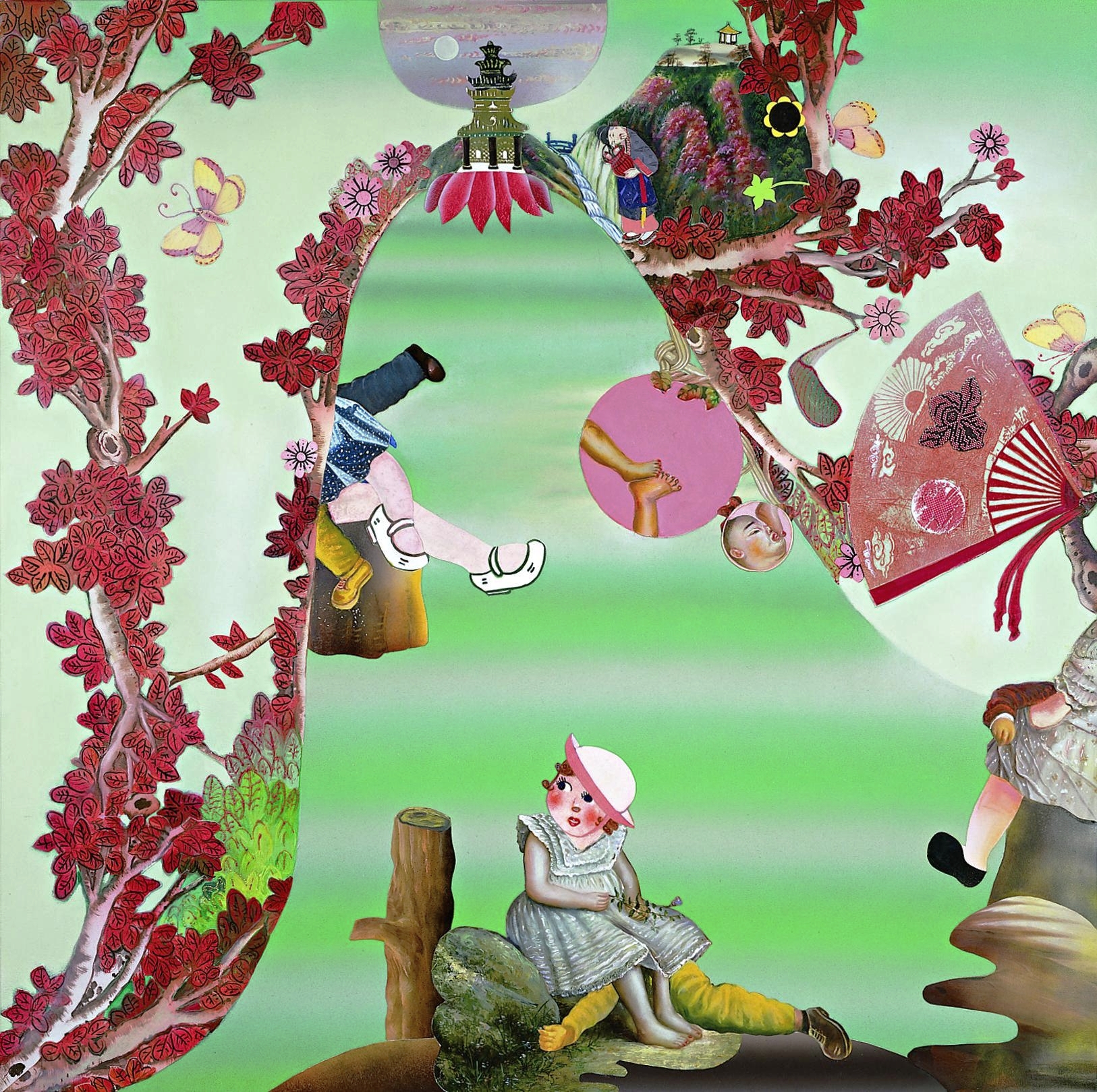 Acts of Theft, 60" × 60", mixed media and collage on canvas, 2003