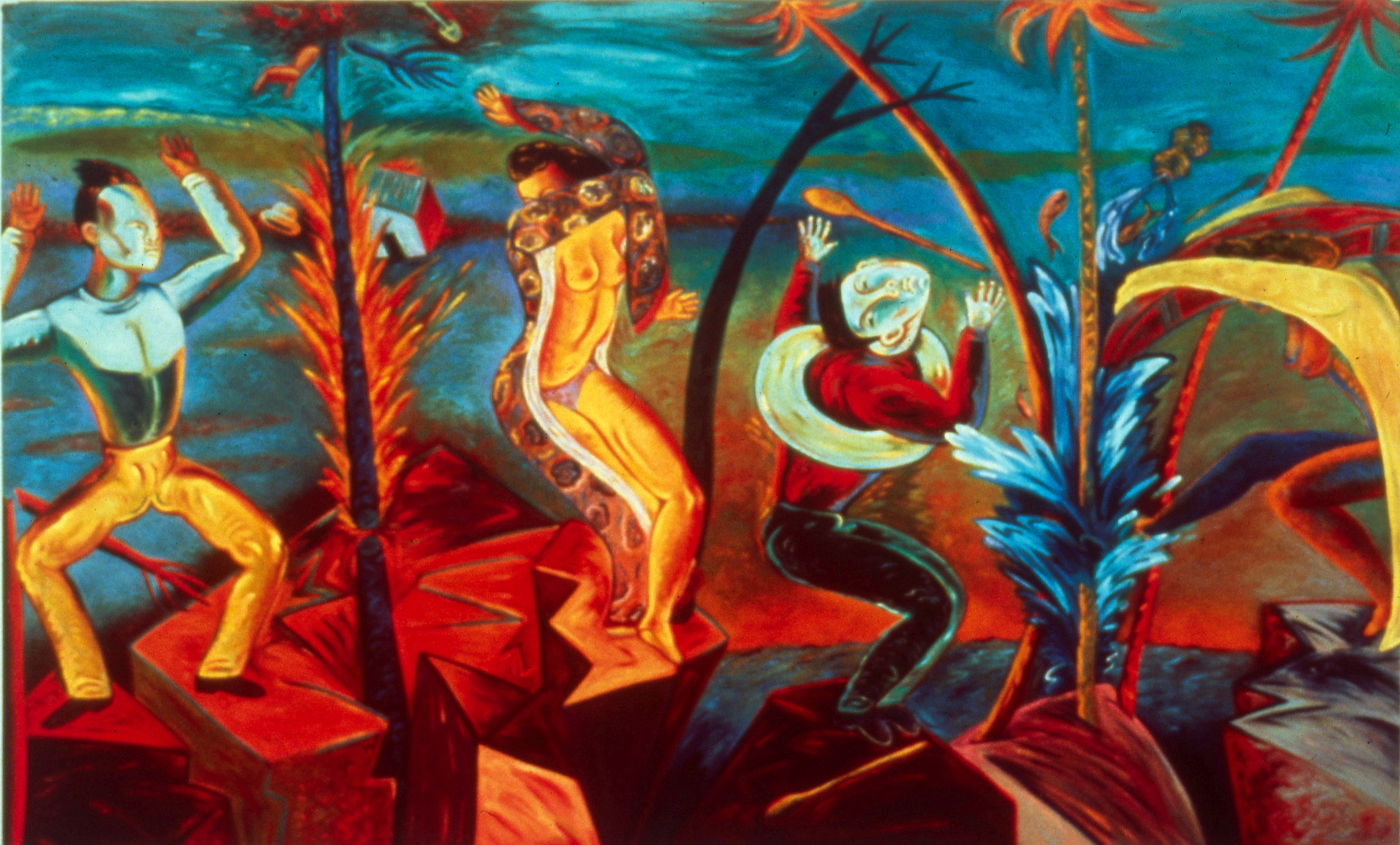 Fire and Water, 60" × 96", oil on canvas, 1987