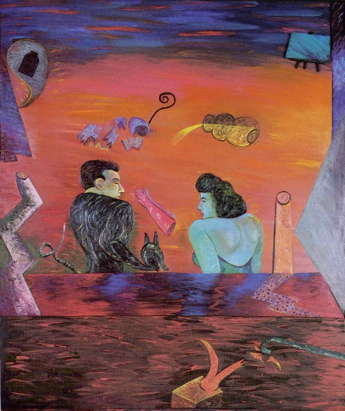Portrayals and Betrayals Stage 1, 73" × 61", oil on canvas, 1982