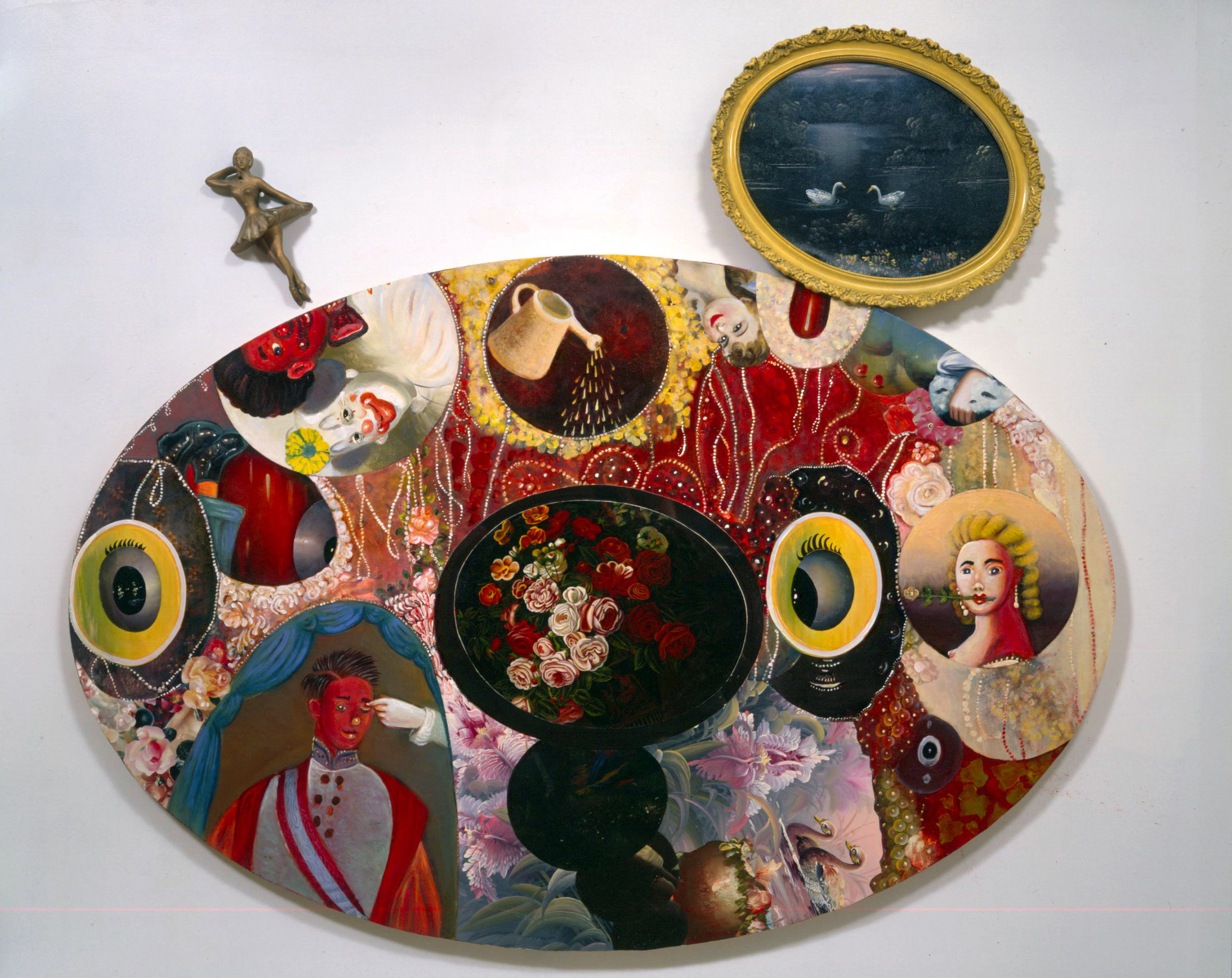 Seduction, 72" × 84", oil and collage on canvas, 1995
