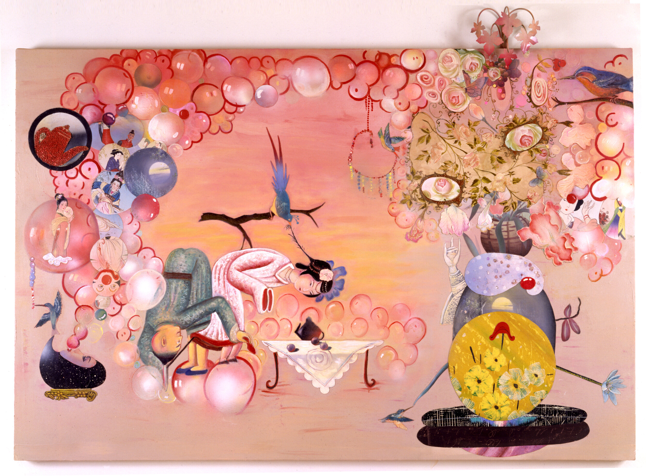 Idle Hours, 48" × 72", mixed media on canvas, 2000