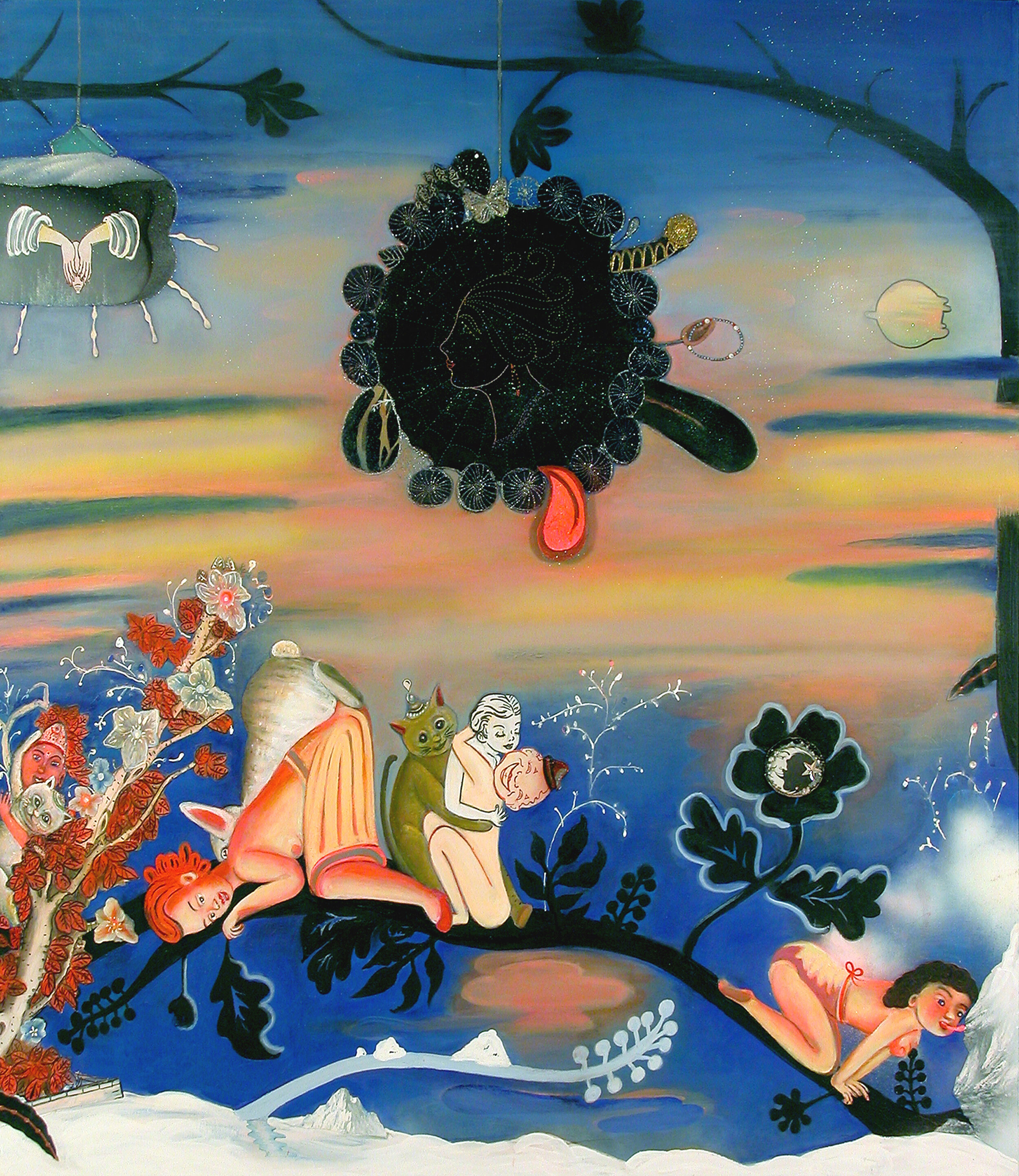 Passions Due to Peculiarities of Habit, 70" × 60", mixed media and collage on canvas, 2006