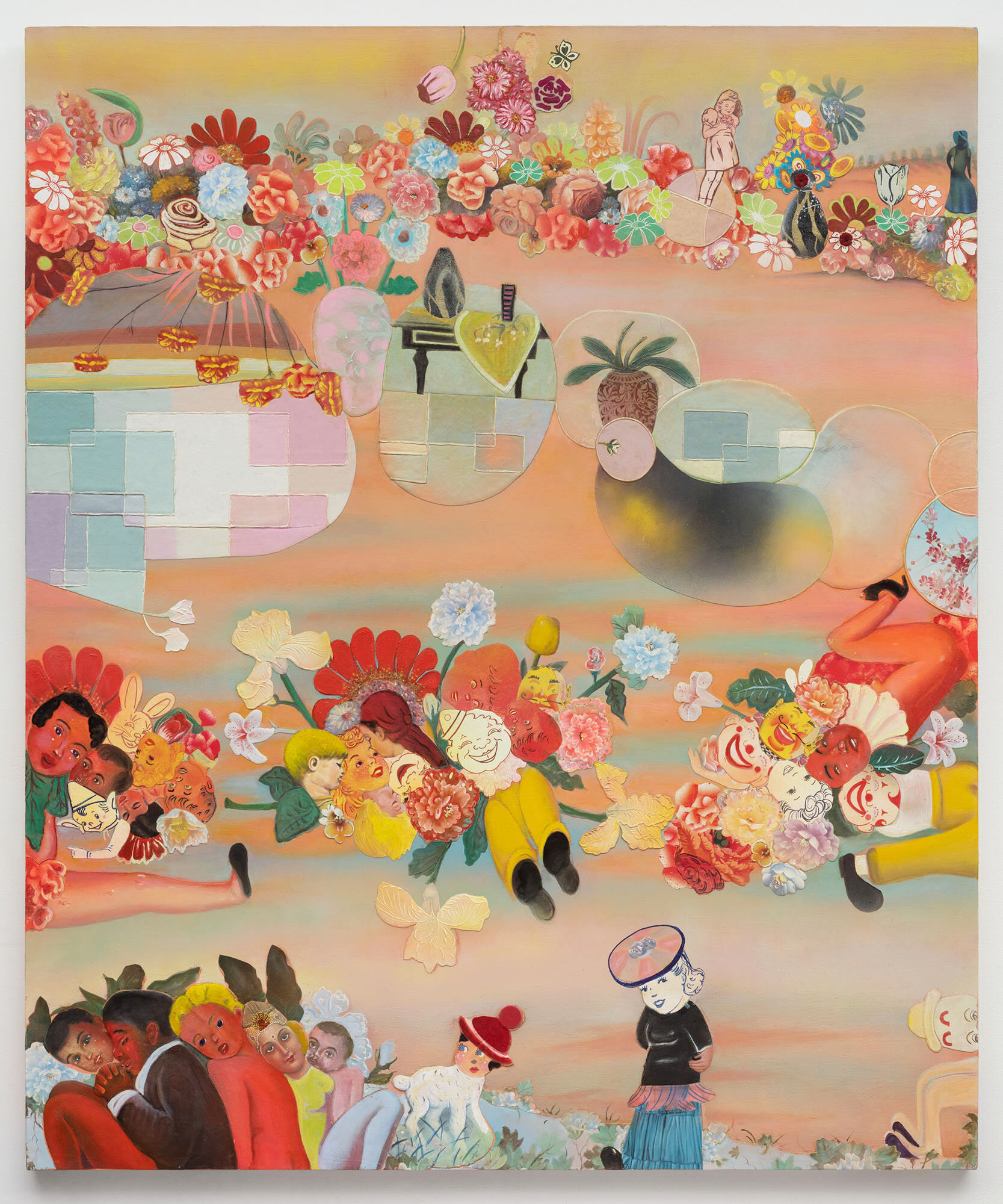 What Went Wrong?, 70" × 50", mixed media and collage on canvas, 2004