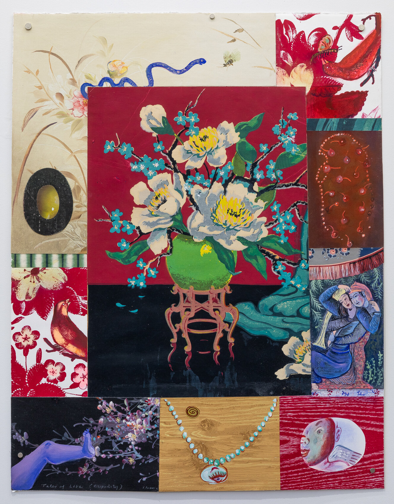 Tales of Love (Cupidity), 36 x 28", monoprint and collage, 1995