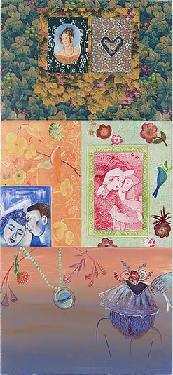 Perfumed Gardens (with Implications), 1999, monotype with mixed media and collage, 40" x 60". Collection of the Museum of Contemporary Art Chicago.