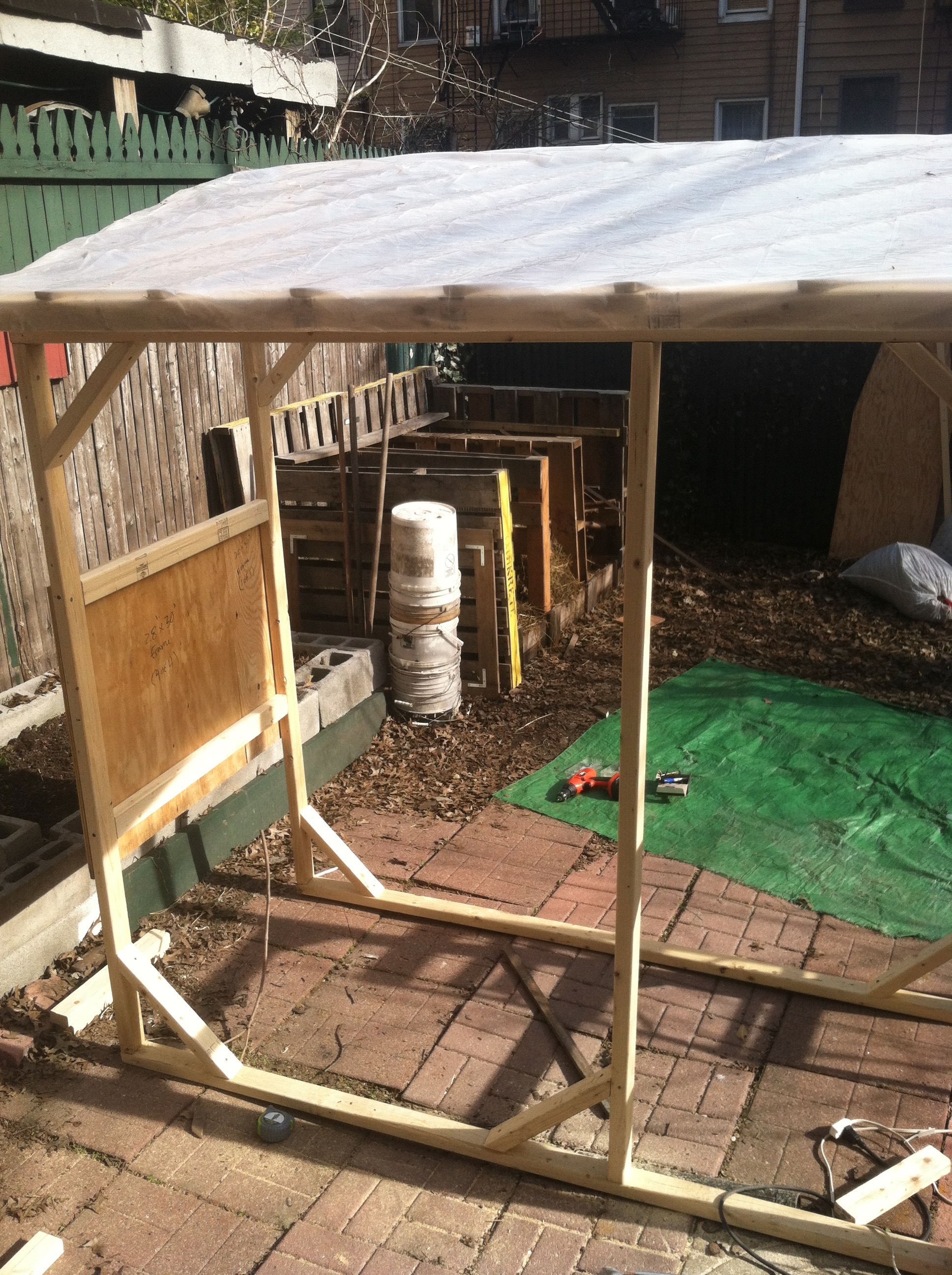 Urban farm shed installation