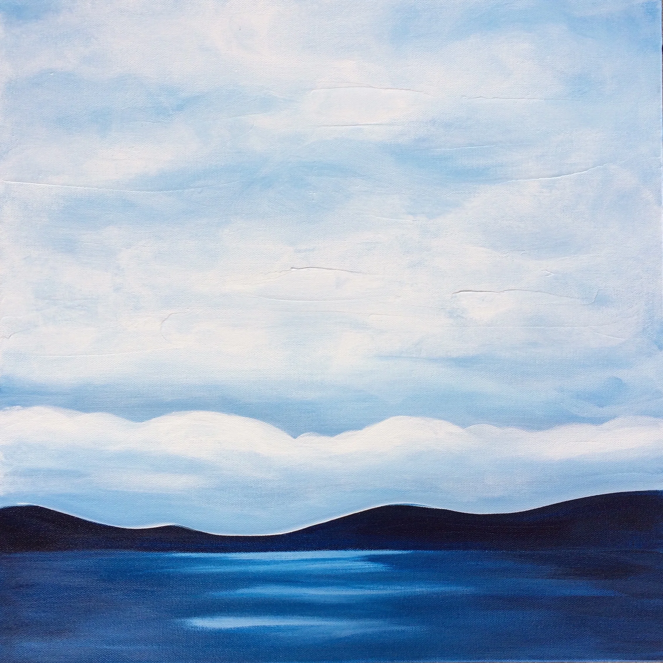 Cloud Reflections; 20 x 20 x 1.5; acrylic on canvas Jill McDougall
