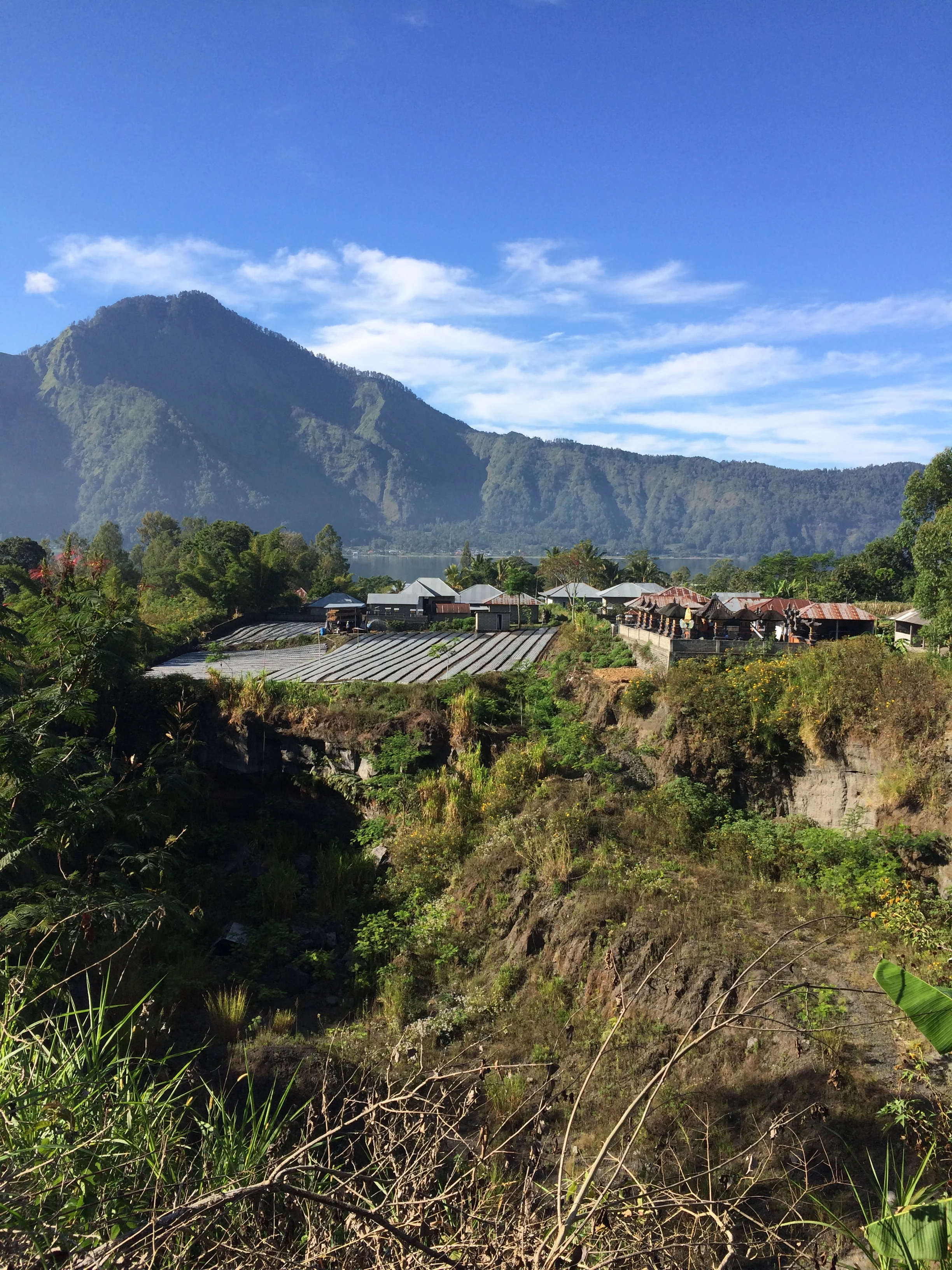 Side view of the serene lake at Mt. Batur. 