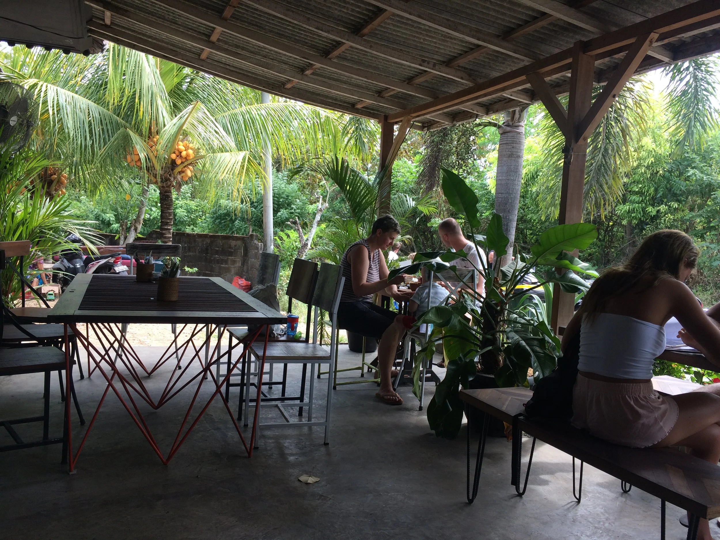 The outdoor patio at Sukka.