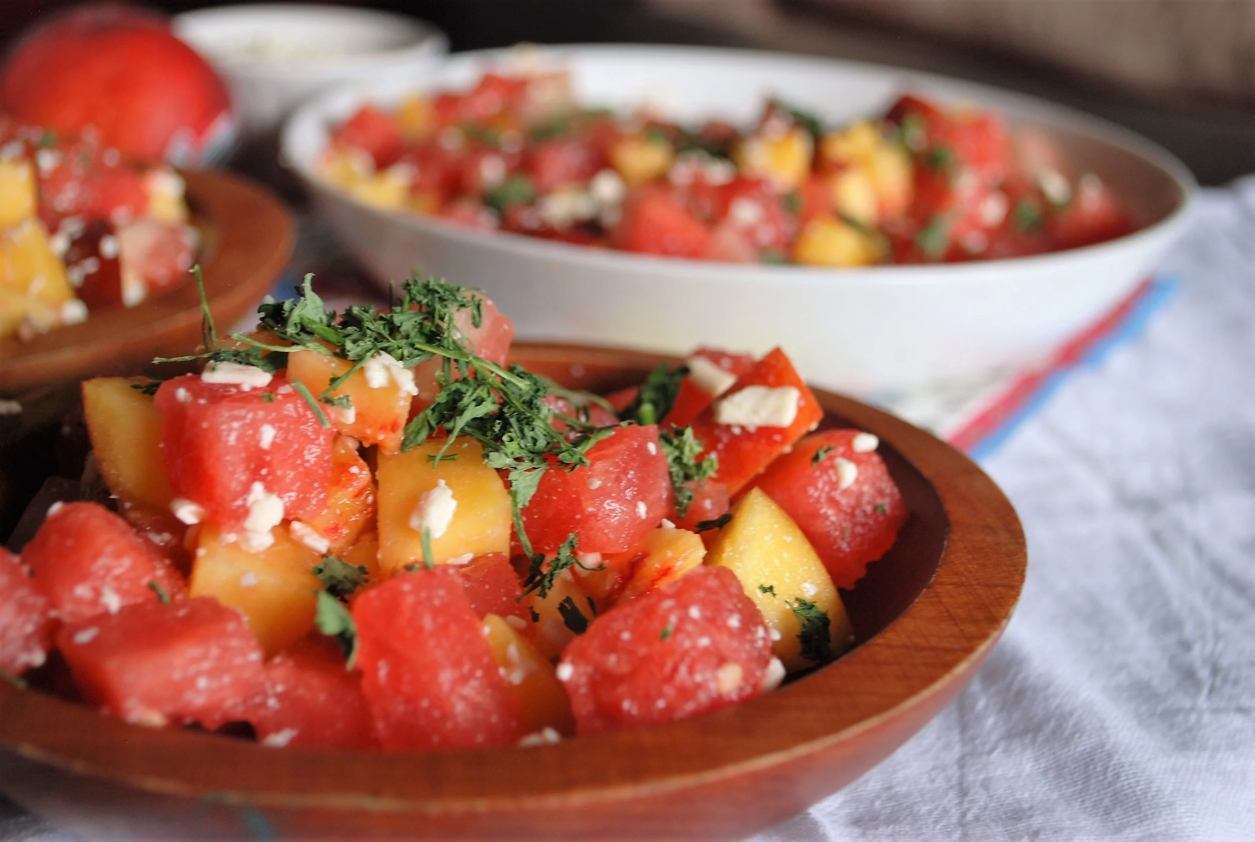 Watermelon Peach Feta Salad