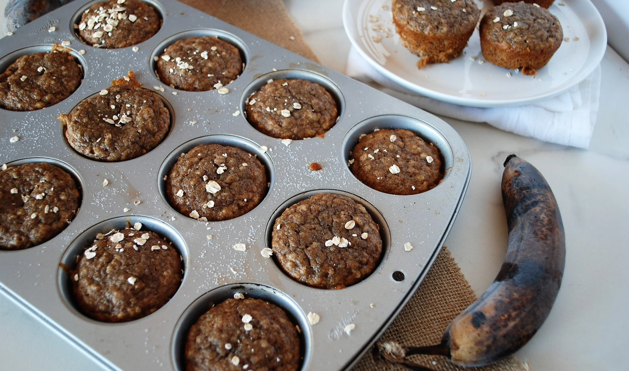Perfect Morning Banana Oat Muffins