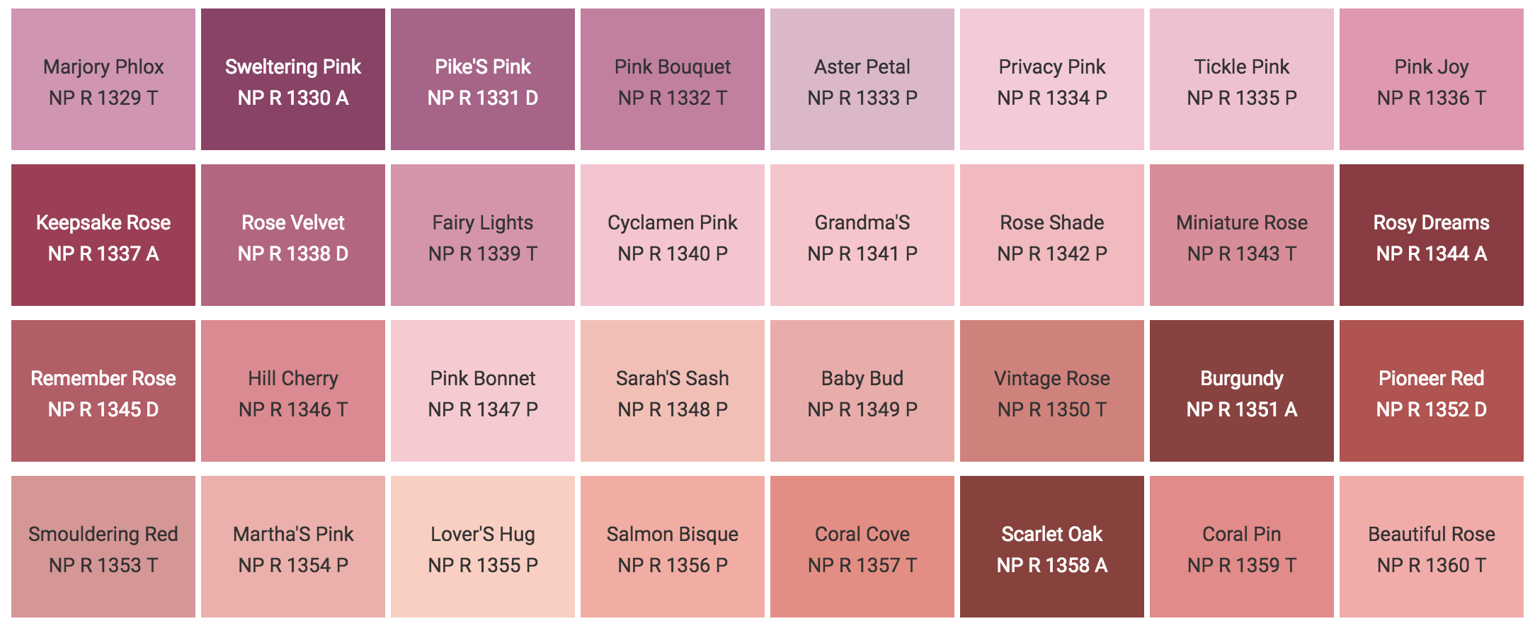 dusty pink colour chart colours dt style. 
