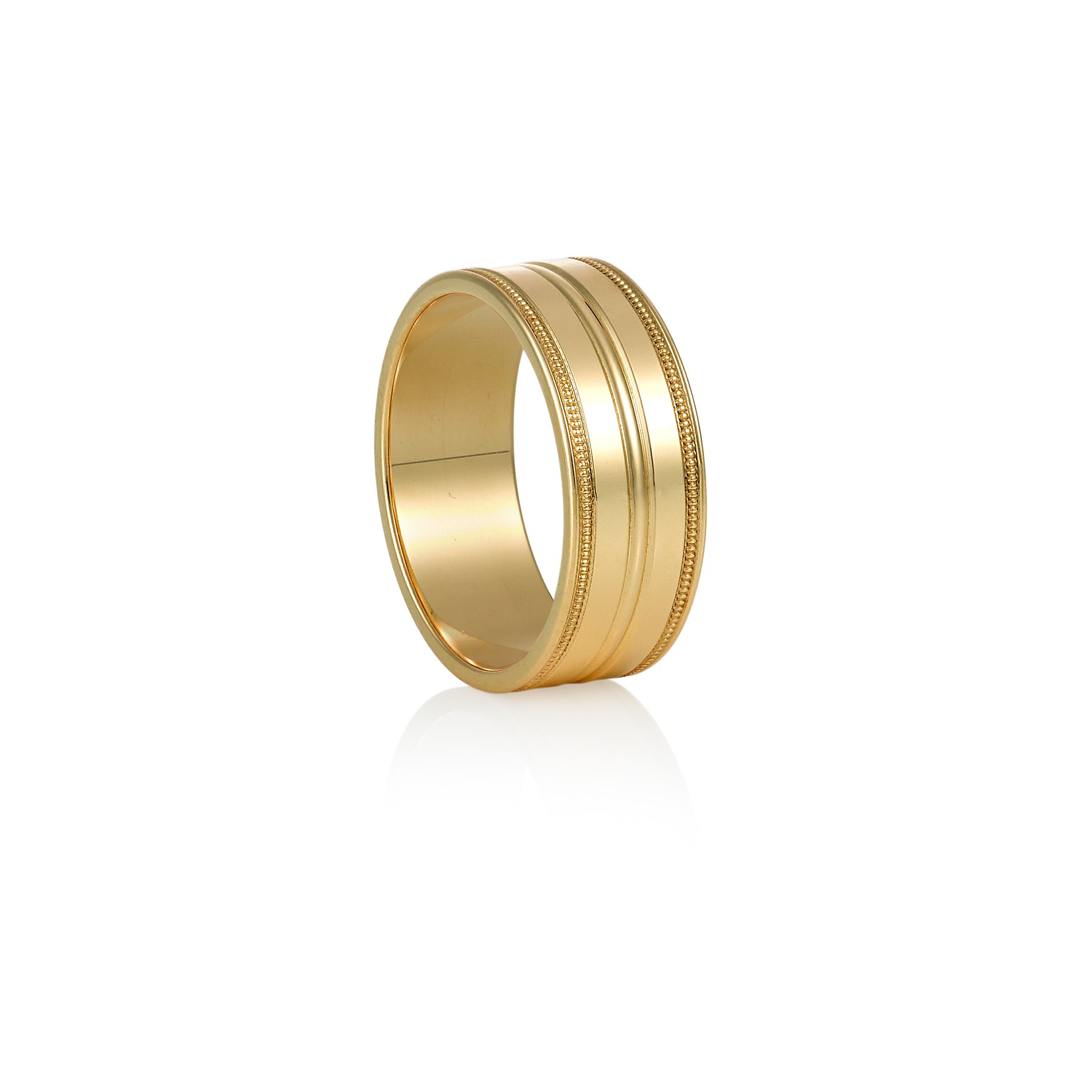 Solid Gold Flat Court Groove Ring - 5mm Band | King's Cross