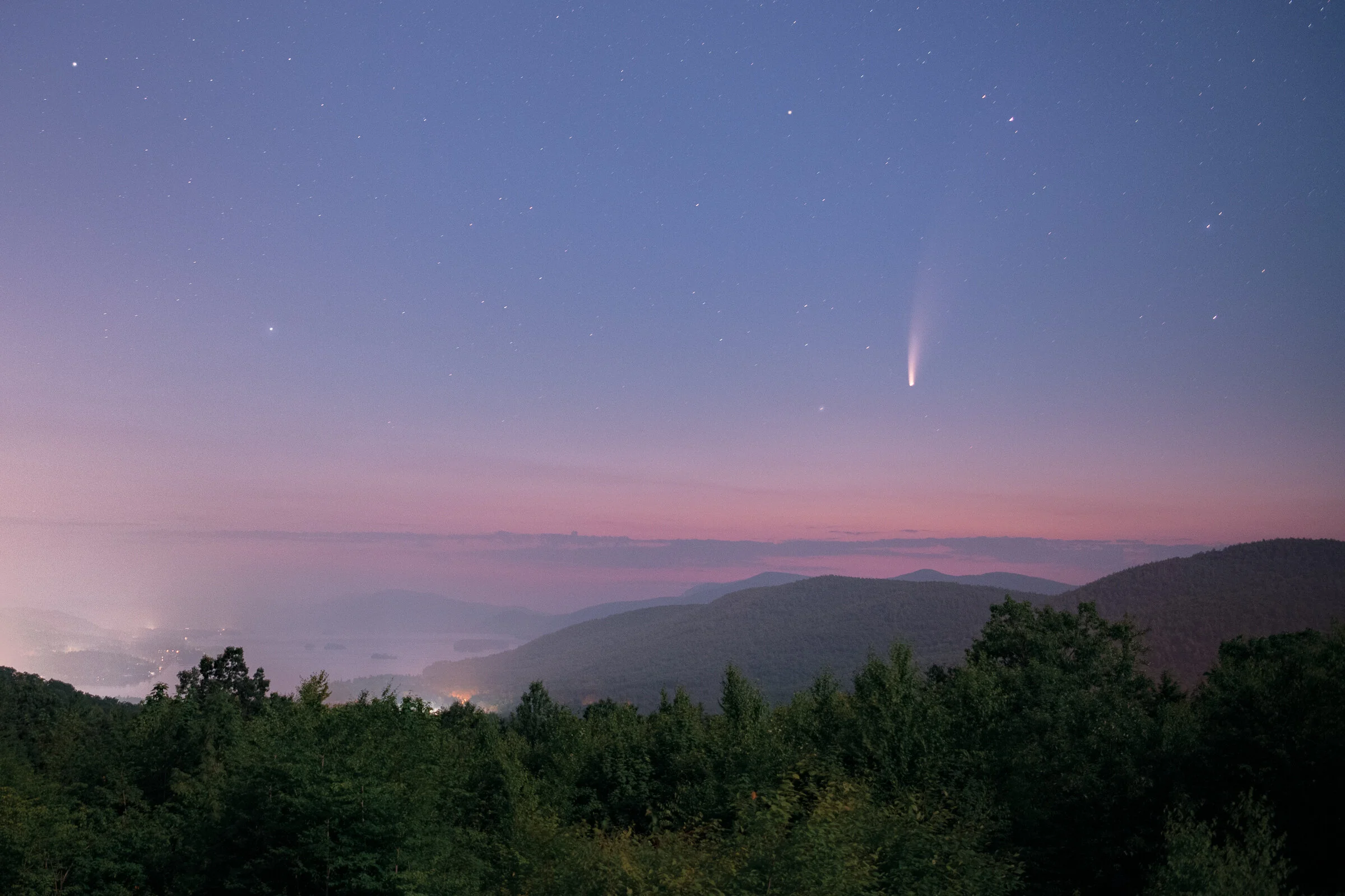 "Neowise over Lake George."