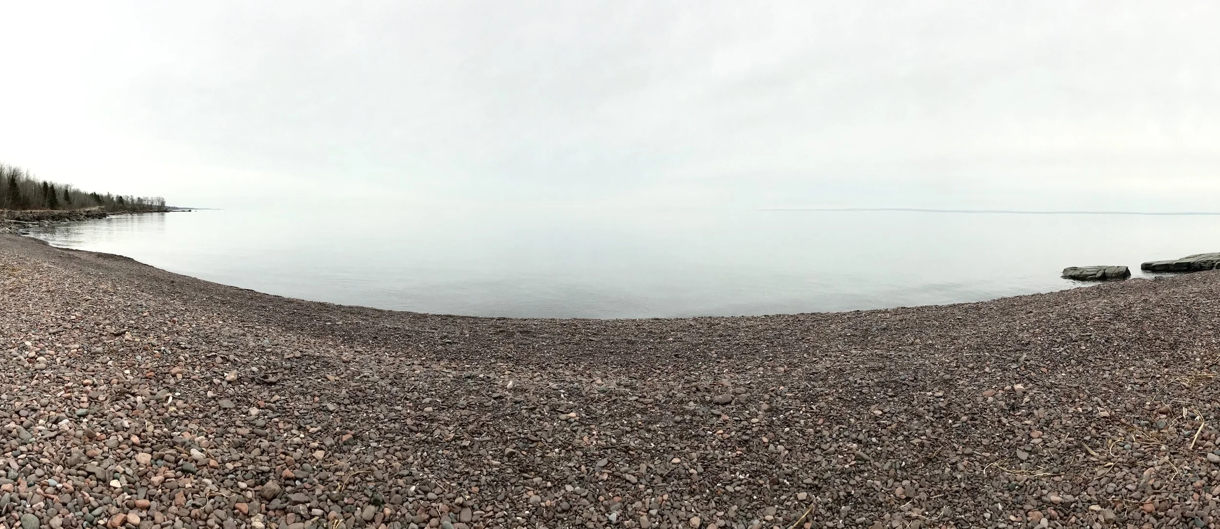 Where the water meets the sky on Lake Superior.