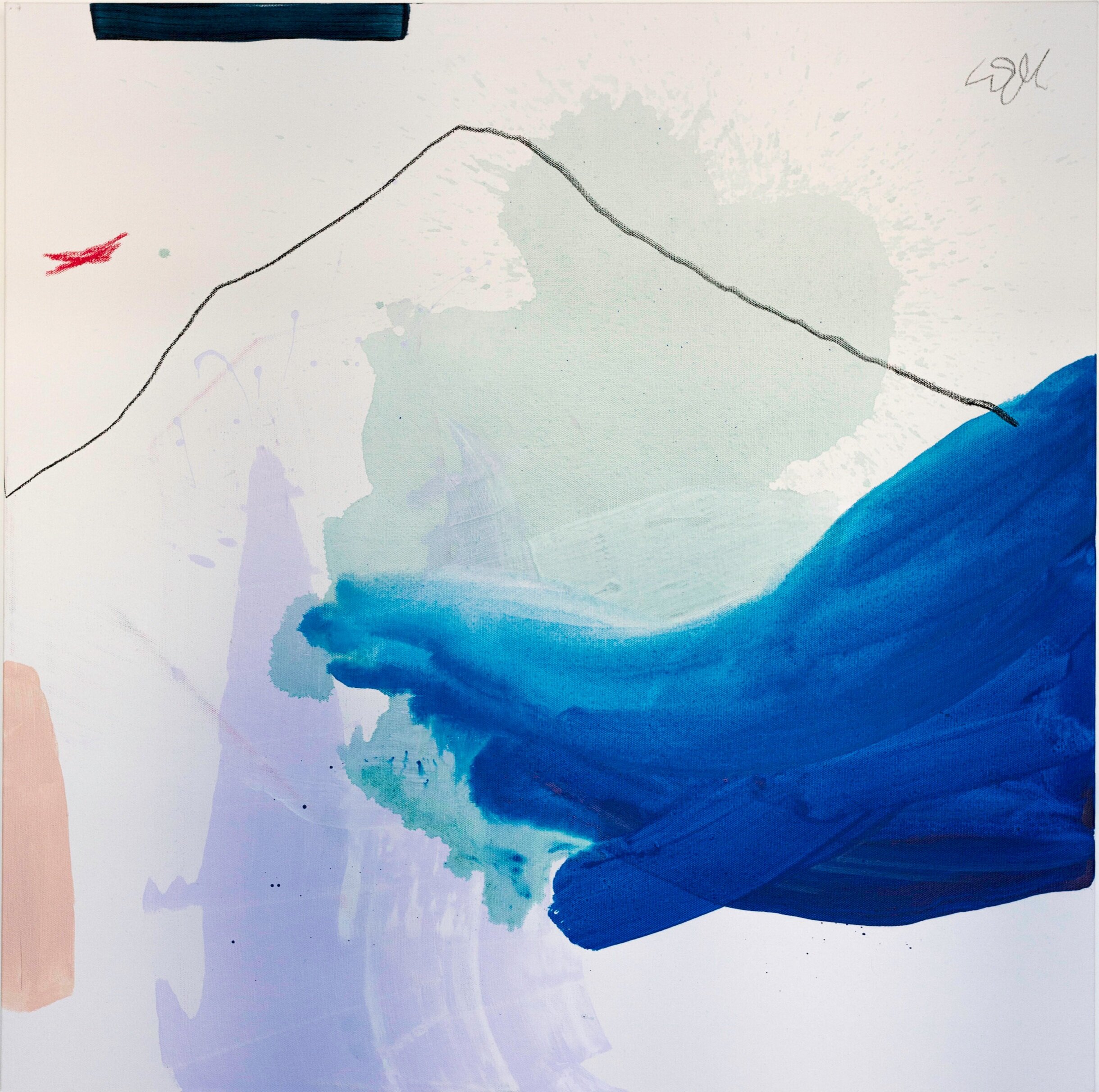 blue no.2, 2019 30 x 30 inches acrylic, soft pastel, charcoal on canvas