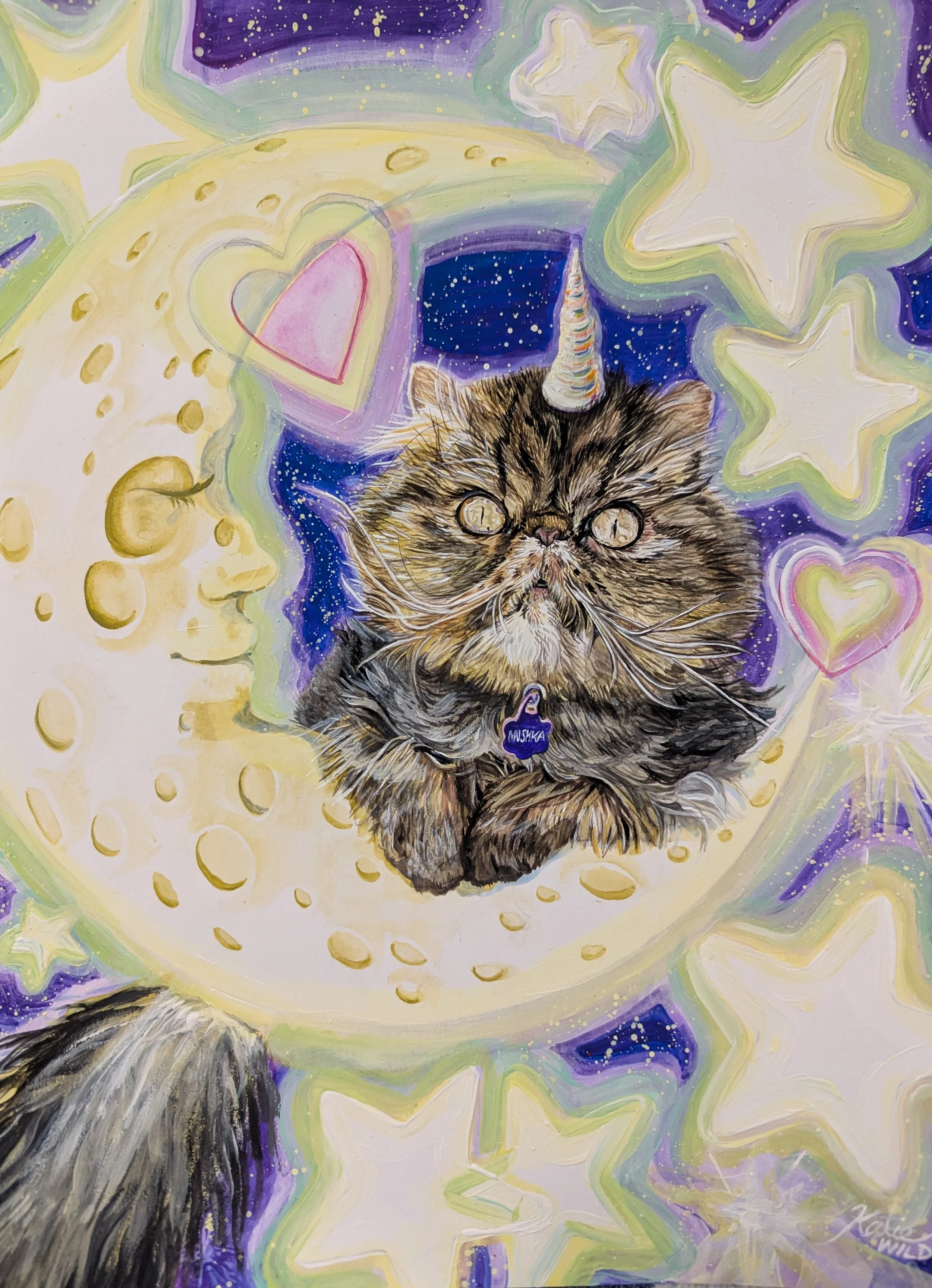  MEOWgical, 9×12 inches, gouache on Bristol, 2025 