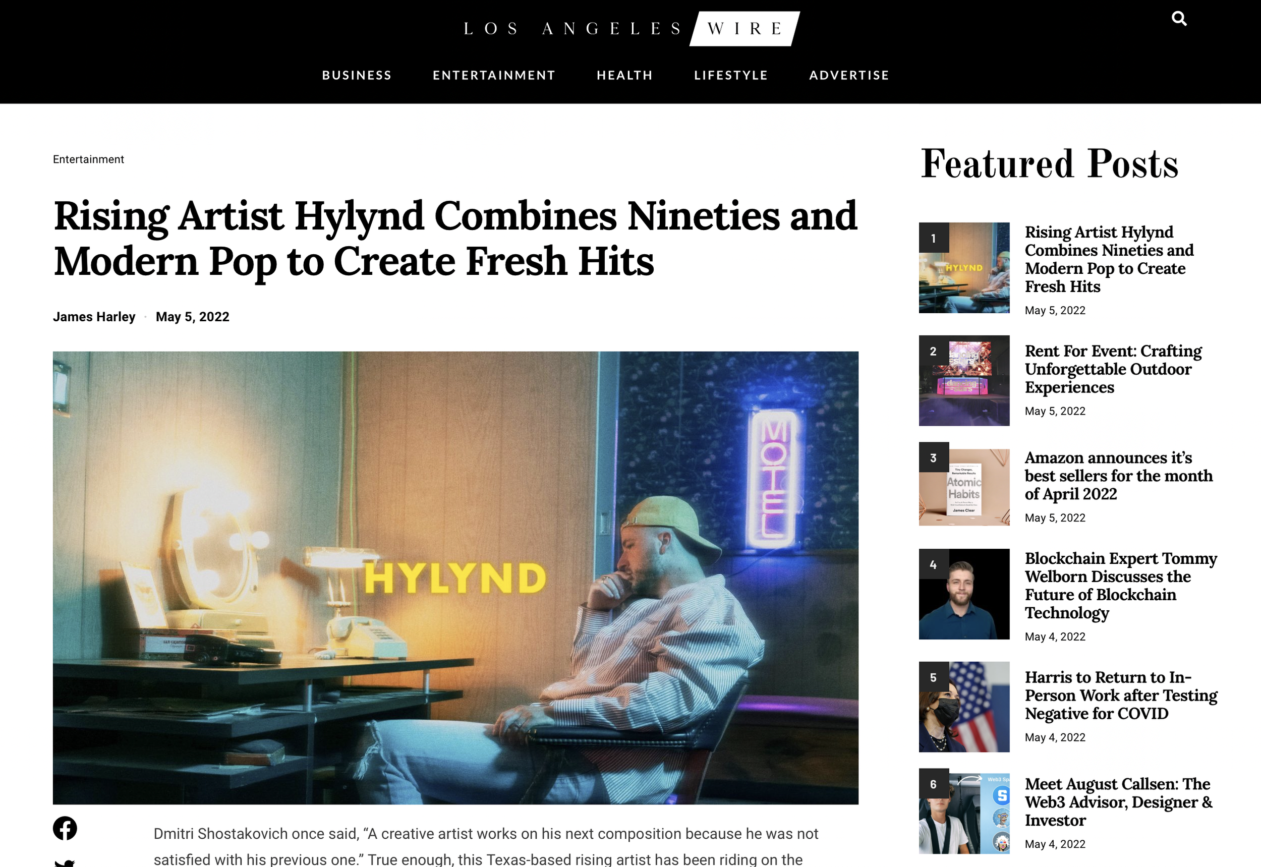 HYLYND Featured in LA Wire