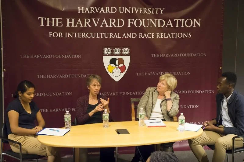 Nuha sitting on a panel for the Harvard Foundation on Intercultural and Race Relations.
