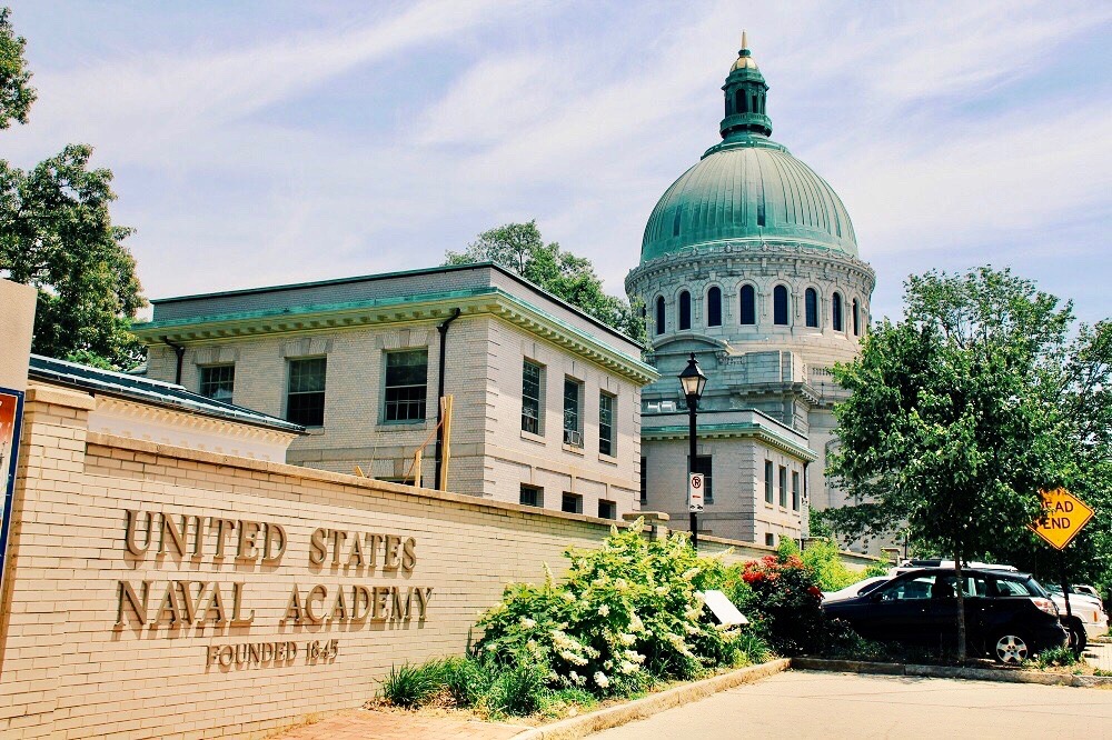 The U.S. Naval Academy is located in Annapolis, MD.